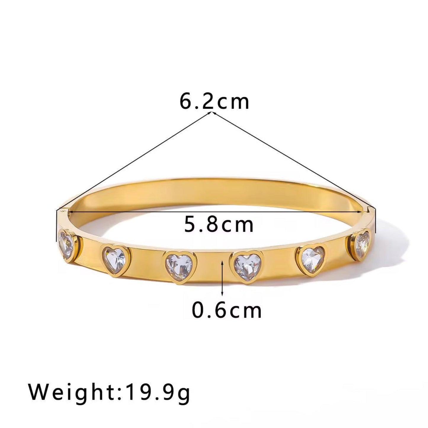 CUORE Gold Bracelet - Waterproof 18k Gold Plated Stainless Steel Bangle