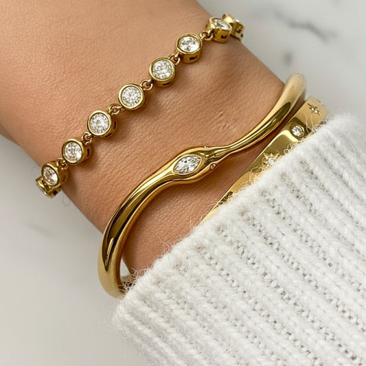 LENA Gold Bracelet - Waterproof 18k Gold Plated Stainless Steel Bracelet