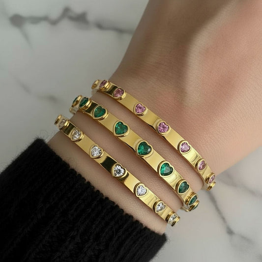 CUORE Gold Bracelet - Waterproof 18k Gold Plated Stainless Steel Bangle