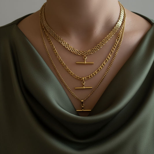 TIANA Gold Necklace - Waterproof 18k Gold Plated Stainless Steel Chain