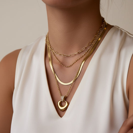 Cuore Heart Necklace - Waterproof 18k Gold Plated Stainless Steel