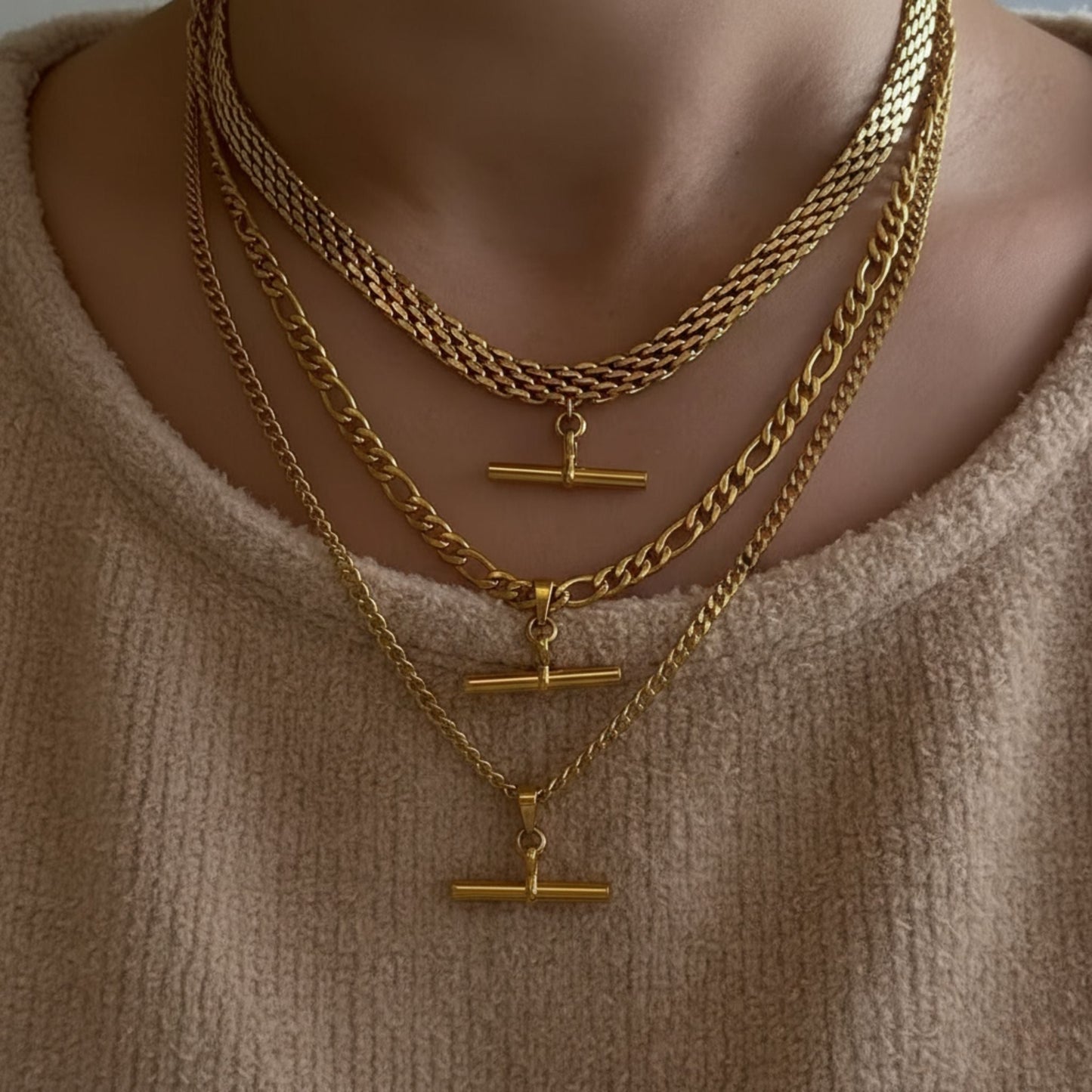 TIANA Gold Necklace - Waterproof 18k Gold Plated Stainless Steel Chain