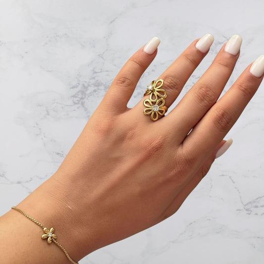 DOUBLE FLOWER RING