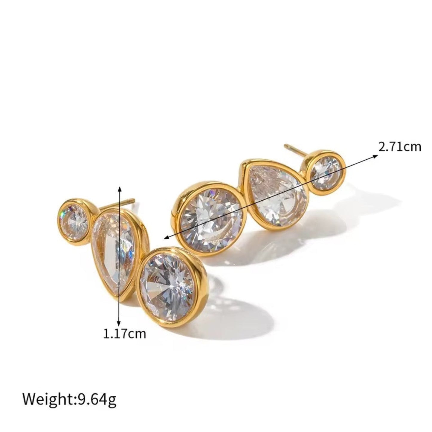 BRITTANY Gold Earrings - Waterproof 18k Gold Plated Stainless Steel Hoops