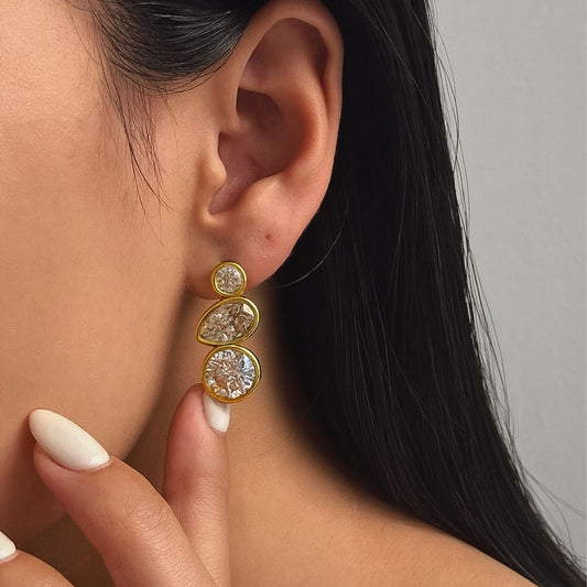 BRITTANY Gold Earrings - Waterproof 18k Gold Plated Stainless Steel Hoops