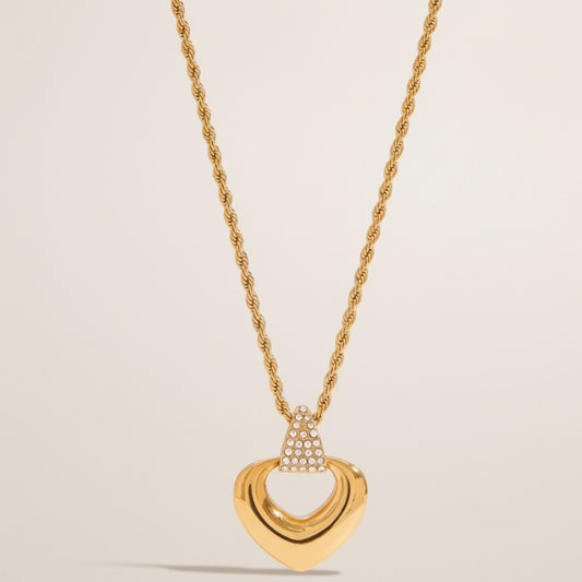 18 Gold-plated stainless steel with a heart-shaped necklace