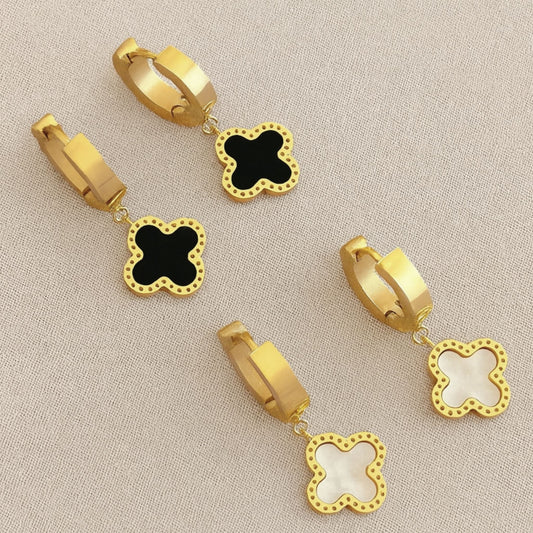 “ELENA 18k gold-plated stainless steel stud earrings—13×13 mm, waterproof, tarnish-free, hypoallergenic—on neutral background.”