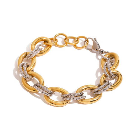 Golden Link Harmony Bracelet - 18k Gold Plated stainless steel Chain Bracelet | Solavé Jewelry
