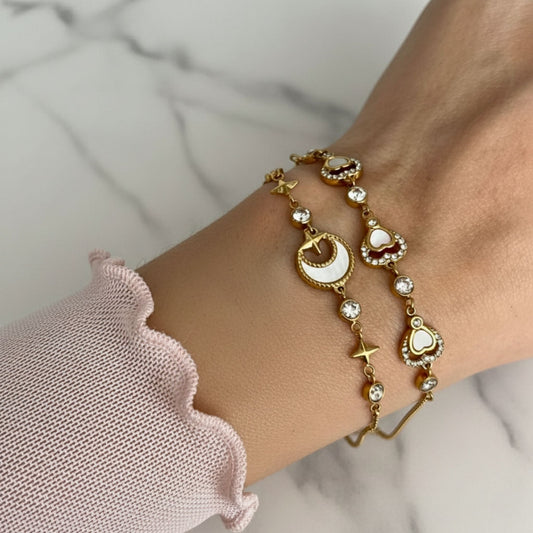 Cuore Mio Bracelet - Waterproof 18k Gold Plated Heart Bracelet for Women