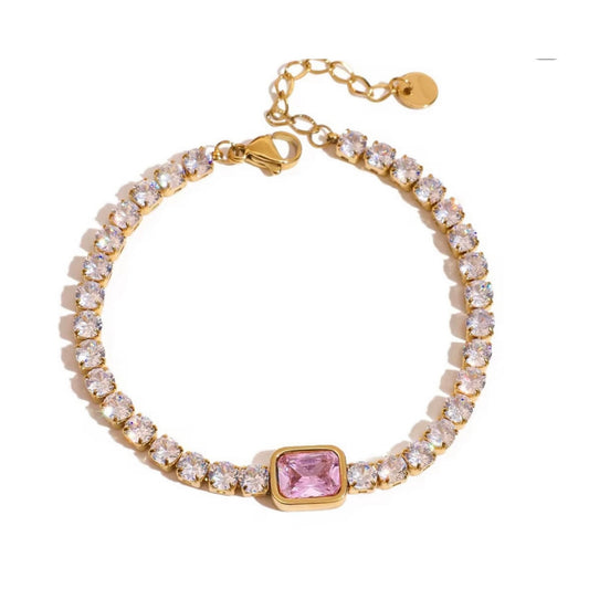 “BACI 18k gold-plated stainless steel chain bracelet—17 + 3 cm adjustable, waterproof, tarnish-free, hypoallergenic—on neutral background.”